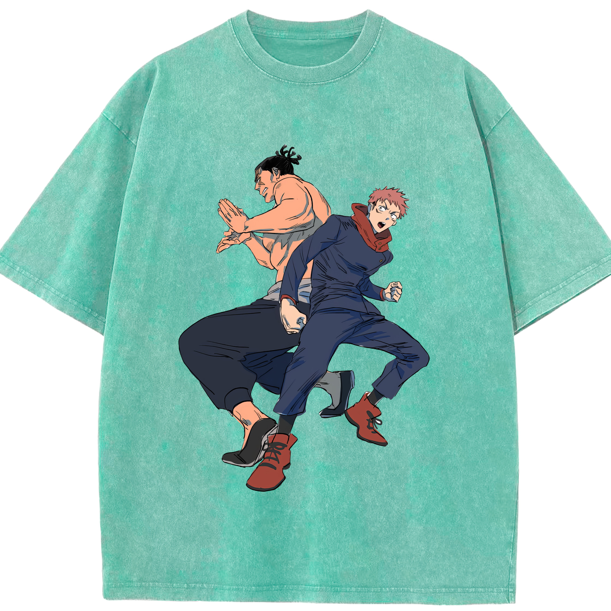 （画像用） 呪術廻戦 Jujutsu Kaisen 綿100% ヴィンテージ風 半袖Tシャツ（フロントプリント）